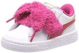 Puma Minions Basket Heart Fluffy Inf, Sneakers Basses Fille, Weiß/Pink/Gold