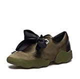 Pump Bowknot Chaussures de sport Chaussures de course Femme Toe ronde Pure Color Tissu en satin Bow Tie Lazy Shoes ...