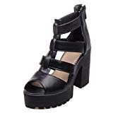 RAZAMAZA Femme talons ¨¦pais Sandales Comfort Plate-forme Gladiator Strappy Chaussures