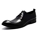 RENHONG Chaussures à Lacets Marron pour Homme Robe Oxford Business Formal Leather Groom Mariage Bout Pointu Derby