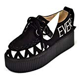 RoseG Femmes Creepers Cuir Lacets Baskets Chaussures