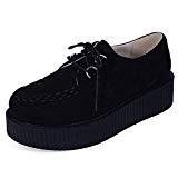 RoseG Homme Cuir Lacets Plateaforme Punk Creeper Chaussures Oxfords