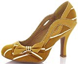 Ruby Shoo Miranda Yellow White Womens Heels Court Shoes