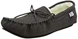 SNUGRUGS Wool Lined Suede Moccasin With Rubber Sole, Chaussons homme