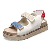 SOHOEOS Sandales pour femmes dames été jeune étudiant nouvelle plate forme Open Toe Velcro plate forme dames plates sandales romaines ...
