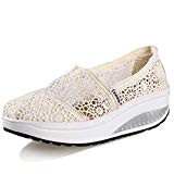 Solshine Women's Lace Breathable Platform Casual Shoes Trainers Slip On