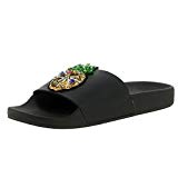 THE WHITE BRAND Jewel Patch Pineapple, Sandales Bout Ouvert Femme