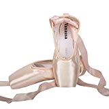 WENDYWU Les Filles Femme de Ballet Pointe Chaussure Ballet Classique Pointe Satin Ballet Chaussure de Danse Avec Capuchons d'orteils Protecteurs ...