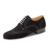 Werner Kern Hommes Chaussures de Danse 28039 - Nubuck Noir - 2,5 cm Ballroom