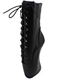 Wonderheel 7" wedges heel sexy lacets bottes cheville cuir matt noir ballet chaussures femme