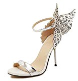 WSK Mme Heels talon sandales en trois dimensions papillon ailes d'ange chaussures Open Toe chaussures mot boucle à talons fins ...