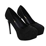 Xianshu Womens Sexy Stiletto High Heels Party Nightclub Pompes à poils / chaussures rondes Pompes