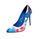 YWNC Parti Femmes 10CM Fine Talons Haut Style Chinois Impression Pointu Toe Prom Shallow Mouth Chaussures De Mode