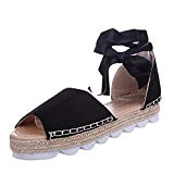 ZKOOO Peep-Toe Sandales A Lacet pour Les Femmes D'été Strappy Sandale à Plateforme Brides Cheville Chaussures